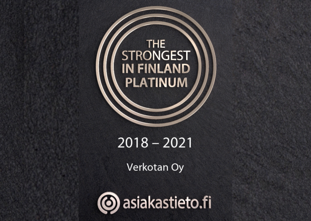 Verkotan has been granted The Strongest in Finland Platinum certificate