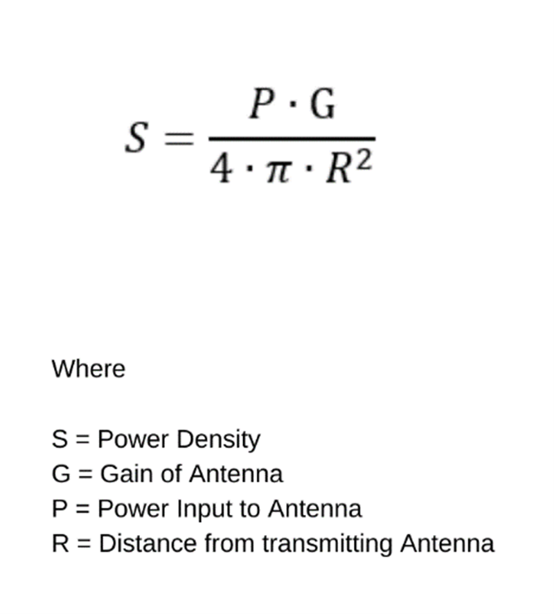 Equation to RF exposure compliance calculations