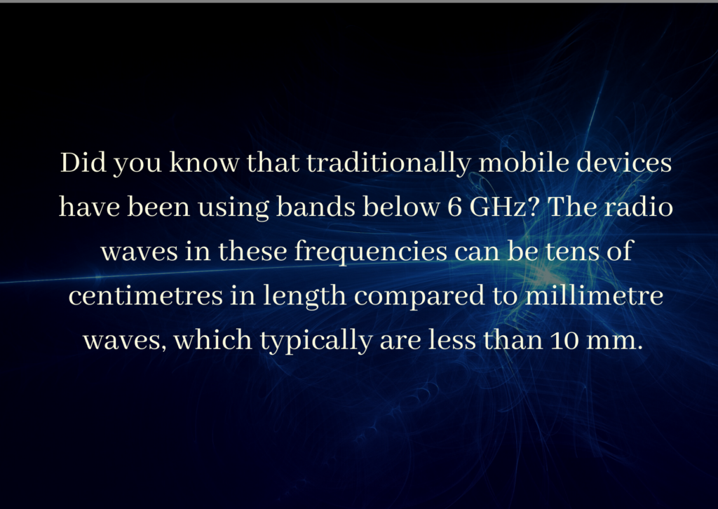 The length of millimetre waves varies between 1mm to 10mm